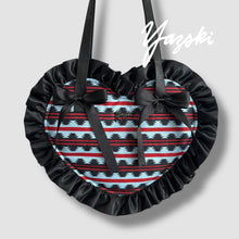 Load image into Gallery viewer, Turquoise NB Ruffle Heart Tote
