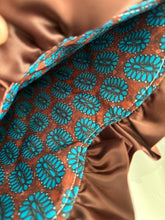 Load image into Gallery viewer, Masani Blue Floral Heart Ruffle Tote
