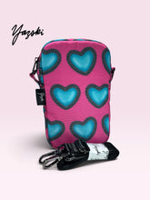 Load image into Gallery viewer, Simple Crossbody Purse- Turquoise Hearts
