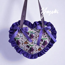 Load image into Gallery viewer, Lavender Spooky Ruffle Heart Tote
