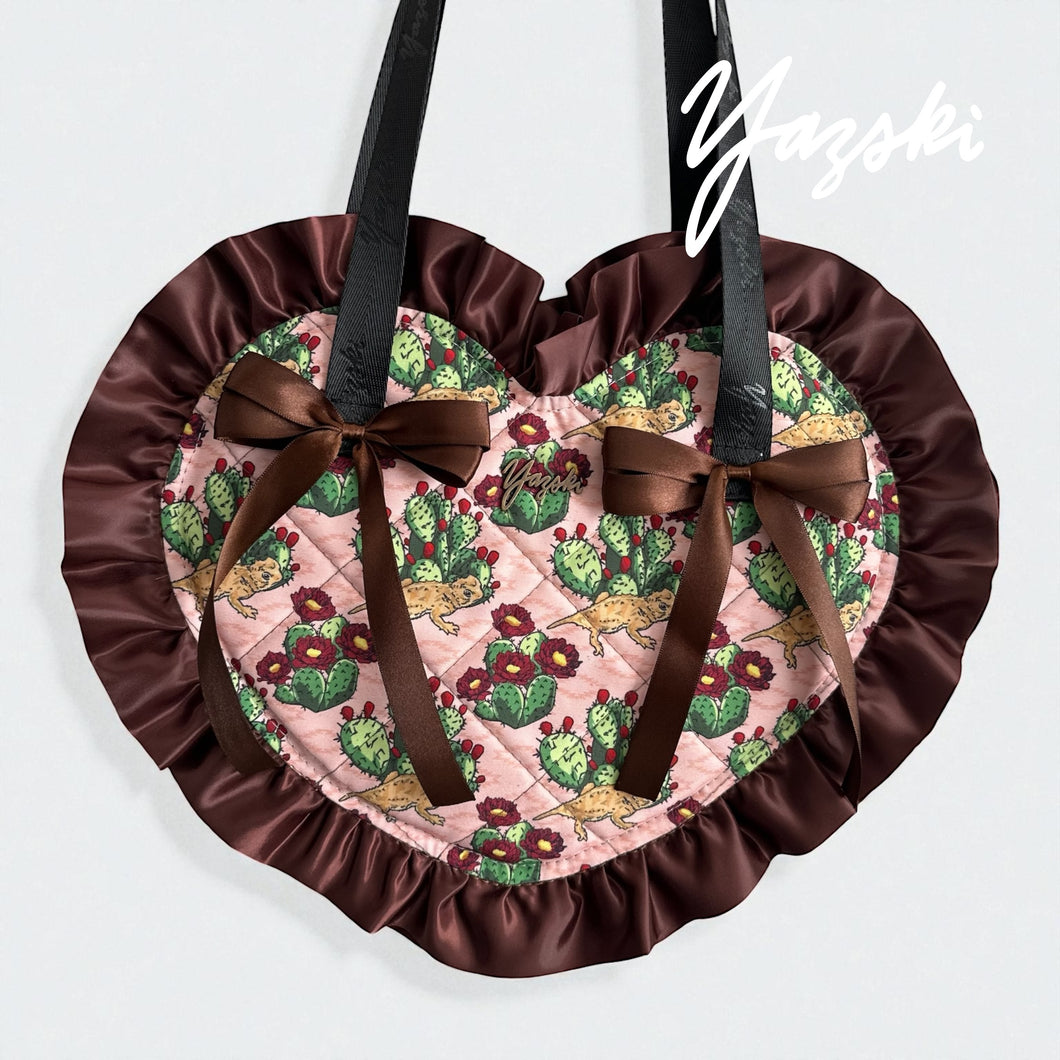 Cheii Cacti Ruffle Heart Tote