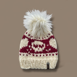 Skull and Hearts Slouchy Beanie