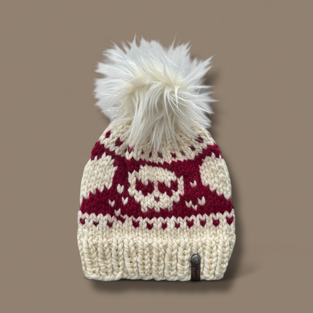 Skull and Hearts Slouchy Beanie