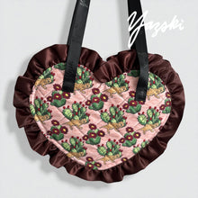 Load image into Gallery viewer, Cheii Cacti Ruffle Heart Tote

