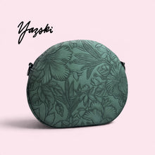 Load image into Gallery viewer, Embossed Green Floral Spooky Pumpkin Purse

