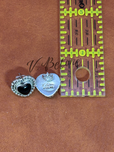 Load image into Gallery viewer, Black Onyx Heart Stud Earrings
