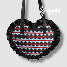 Load image into Gallery viewer, Turquoise NB Ruffle Heart Tote
