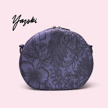 Load image into Gallery viewer, Embossed Purple Floral Spooky Pumpkin Purse
