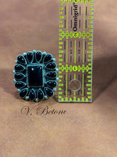 Load image into Gallery viewer, 15 Stone Black Onyx Ring
