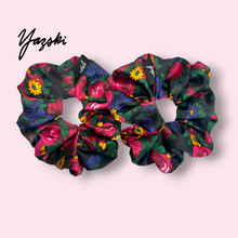 Load image into Gallery viewer, Black Floral Masani Scrunchie
