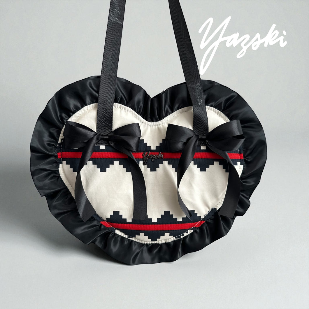 Navajo Basket Ruffle Heart Tote