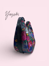 Load image into Gallery viewer, Gray Floral Masani Crescent Bag
