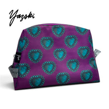 Load image into Gallery viewer, Green Turquoise Hearts on Pink
