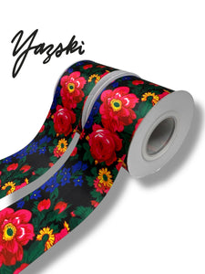2” Ribbon Black Floral Masani